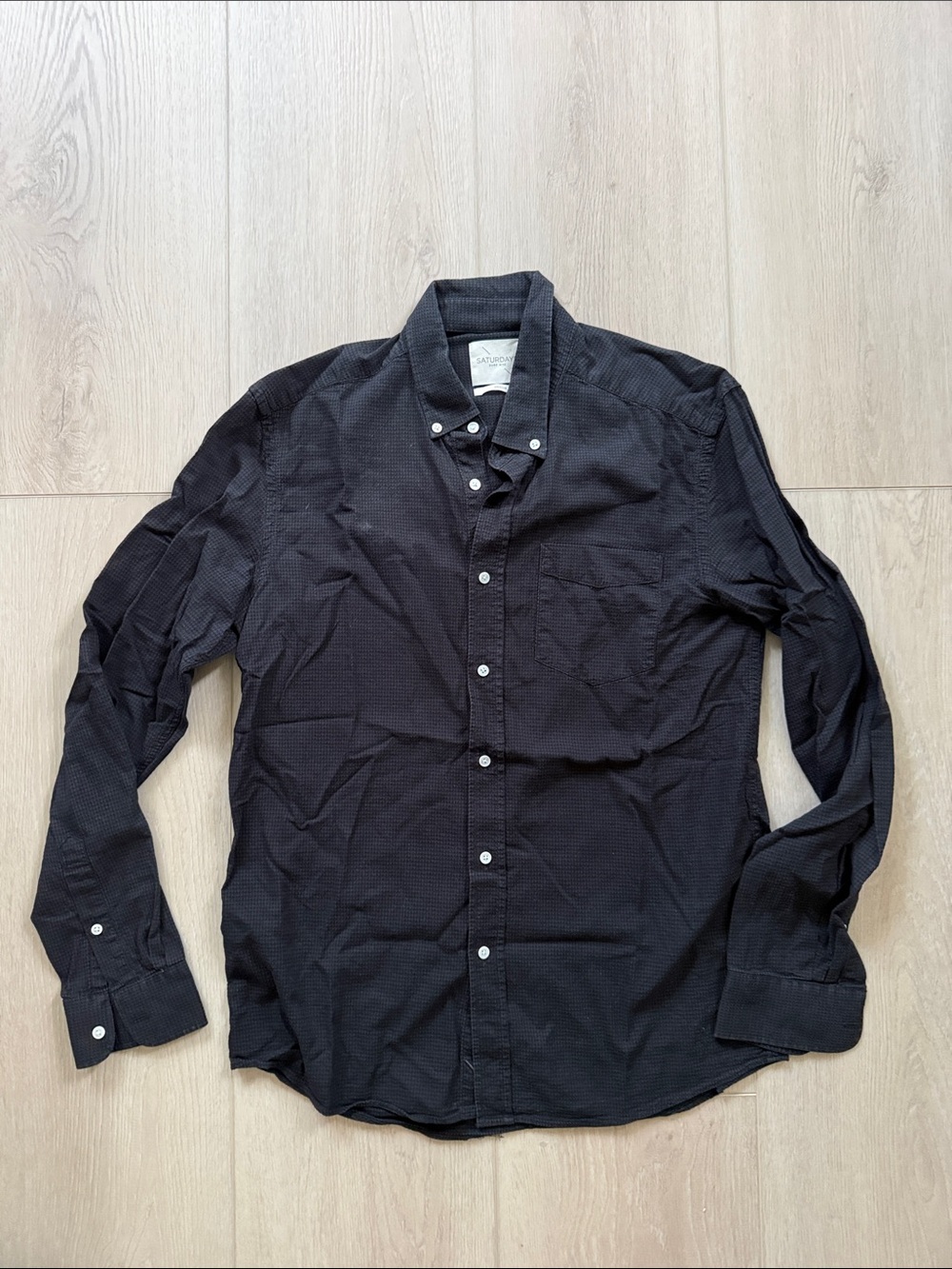Saturdays New York City Men's Black Button-Down Dress Shirt